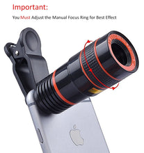 Load image into Gallery viewer, Universal 8x Optical Zoom Telescope Lens for Smartphones