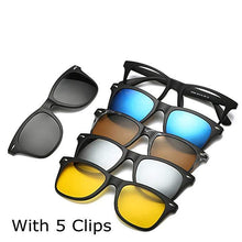 Load image into Gallery viewer, 5-in-1 Magnetic Clip On Sunglasses For Men &amp; Women