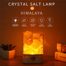 Load image into Gallery viewer, USB Night Light Himalayan Crystal Salt Night Lamp Crystal Rock Salt Air Purifier Desk Lamp Creative Table Lamp Bedroom Decor