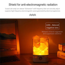 Load image into Gallery viewer, USB Night Light Himalayan Crystal Salt Night Lamp Crystal Rock Salt Air Purifier Desk Lamp Creative Table Lamp Bedroom Decor