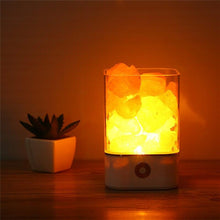 Load image into Gallery viewer, USB Night Light Himalayan Crystal Salt Night Lamp Crystal Rock Salt Air Purifier Desk Lamp Creative Table Lamp Bedroom Decor