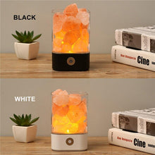 Load image into Gallery viewer, USB Night Light Himalayan Crystal Salt Night Lamp Crystal Rock Salt Air Purifier Desk Lamp Creative Table Lamp Bedroom Decor