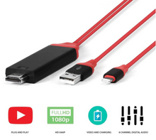 Load image into Gallery viewer, 8-Pin iPhone/USB to HDMI Converter Cable